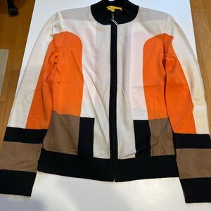 St. John Orange and Cream Bomber Jacket